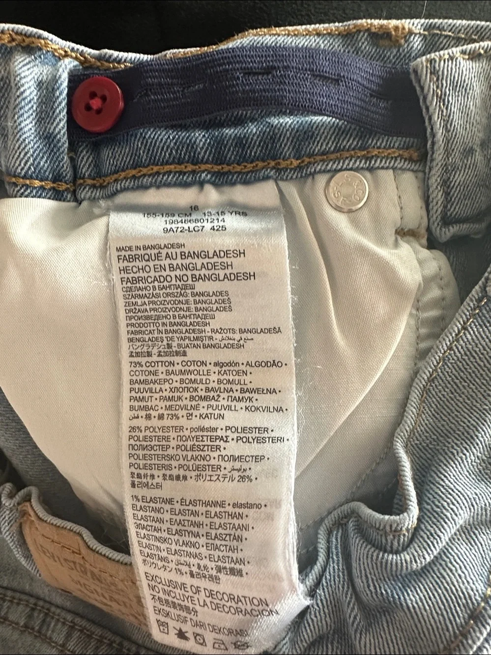 Levi's Light Blue Straight-Leg Jeans with Ankle Ties
